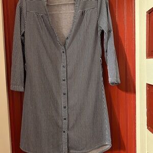 Passport Black and White Striped Long Sleeve S